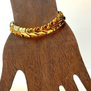 Chunky Stacking Links Bracelet, Vintage Napier Jewelry, Men, Women